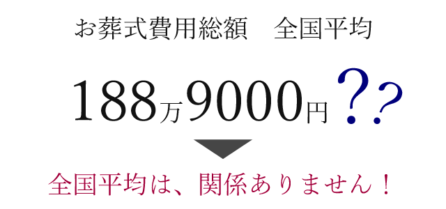 お葬式費用全国平均は関係ありません