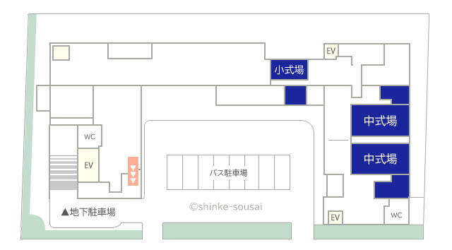 北斎場1階フロアマップ