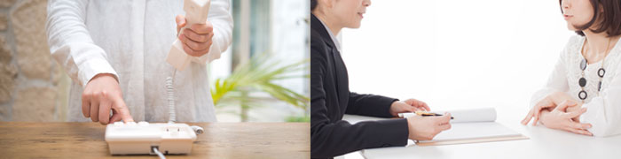 ご家族・親族様への訃報連絡、お葬式内容の打合せ
